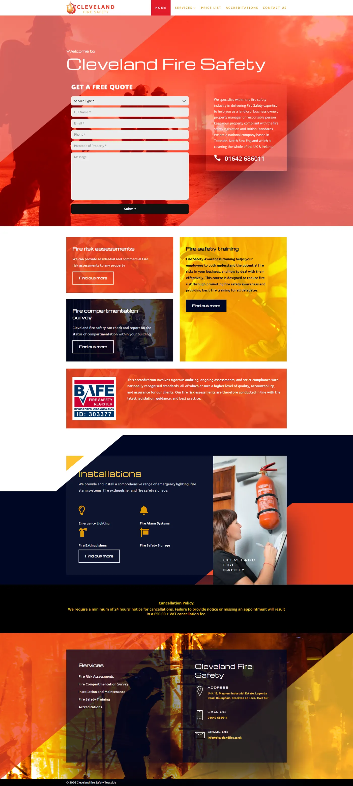 Cleveland Fire website screenshot