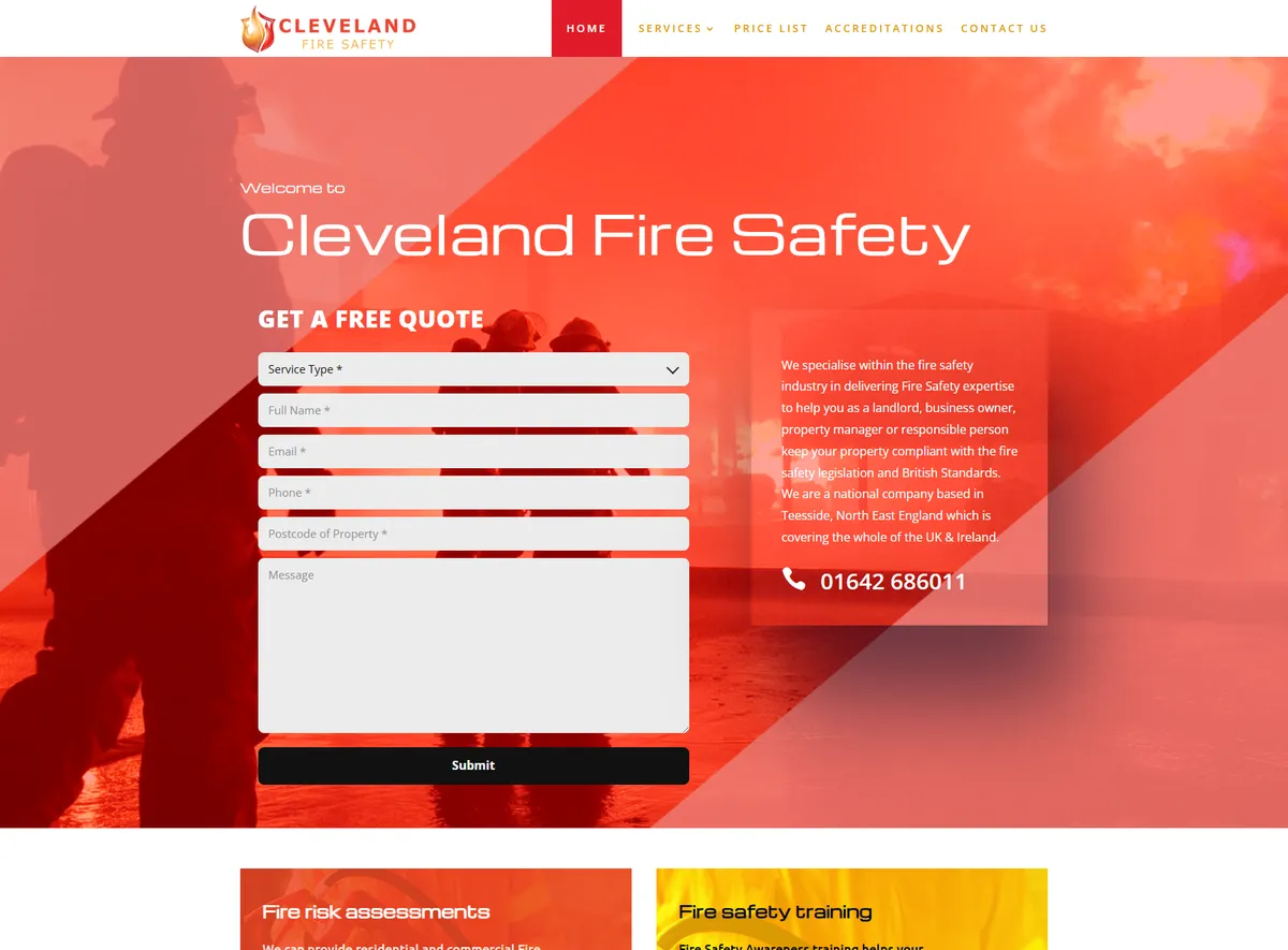 Cleveland Fire website screenshot