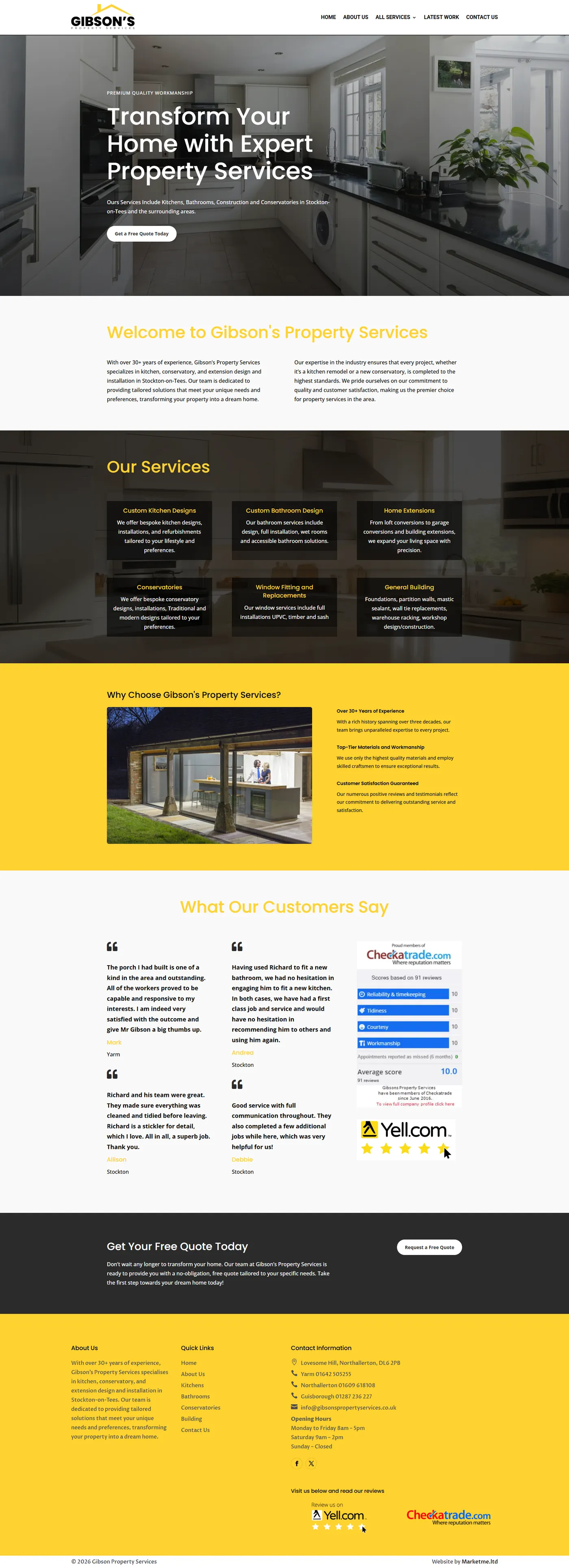Gibsons Property Services website screenshot