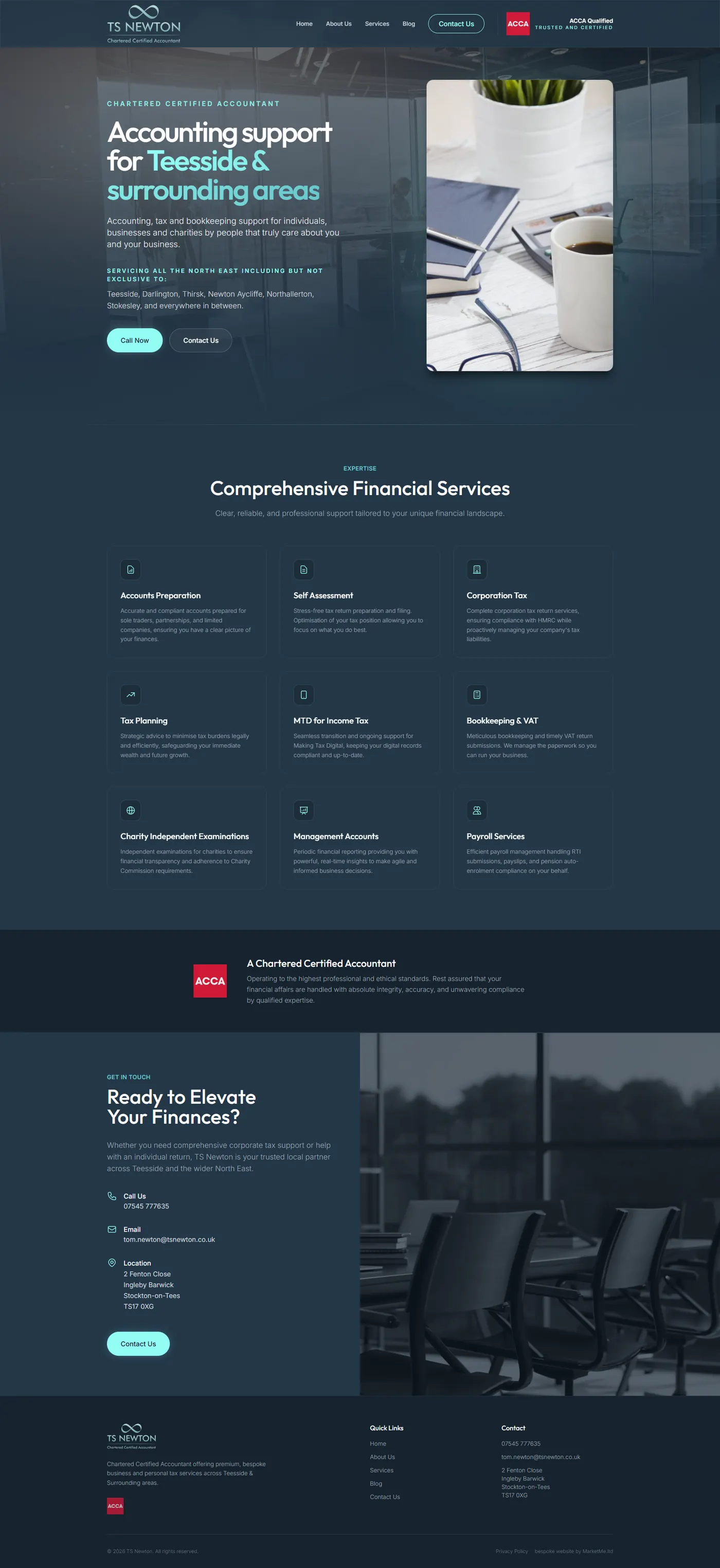 TS Newton website screenshot